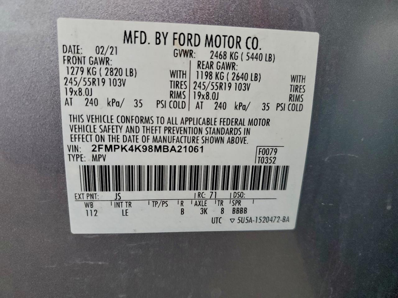 2021 FORD EDGE TITANIUM photo 12