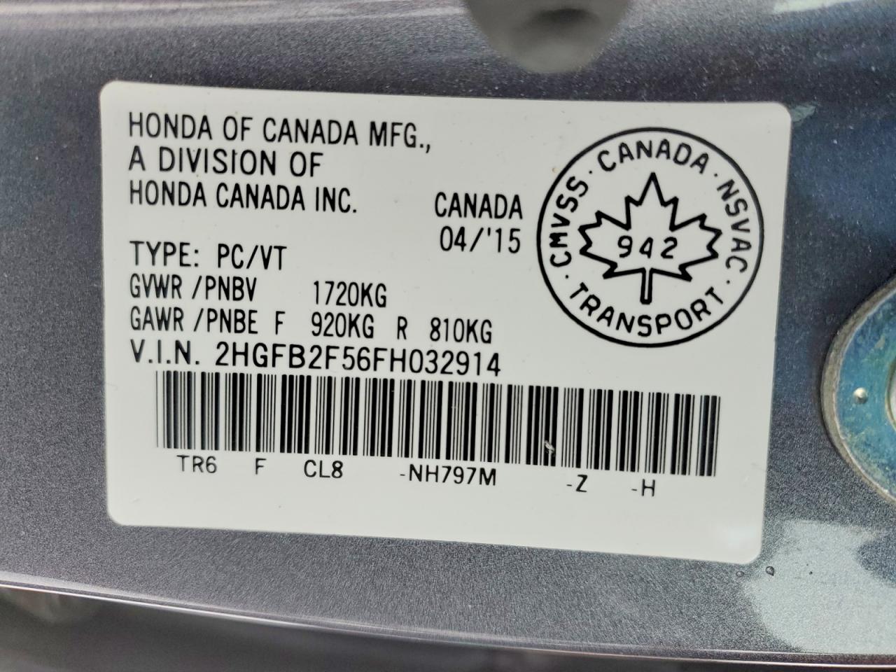 2015 HONDA CIVIC LX photo 12
