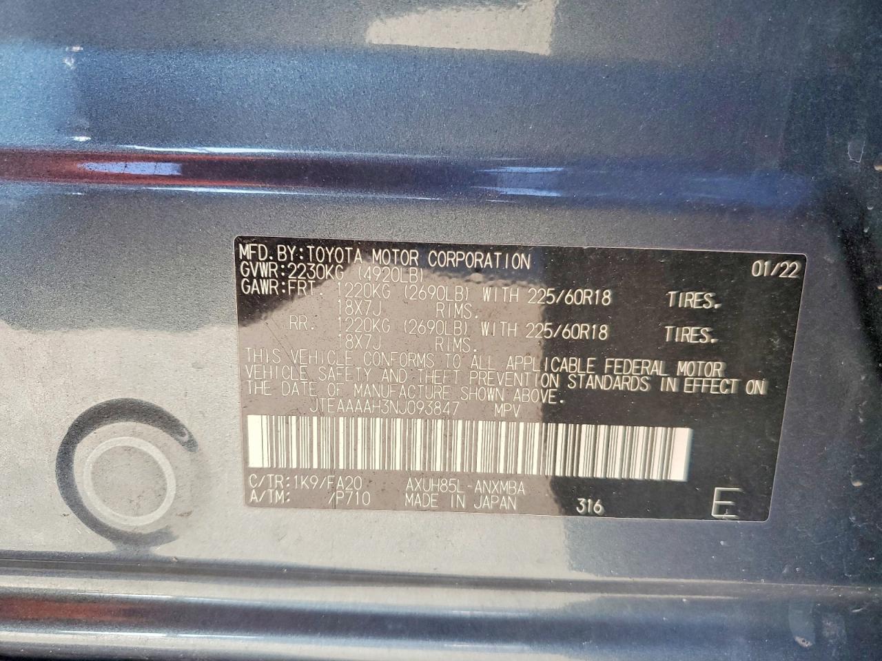 2022 TOYOTA VENZA LE photo 13