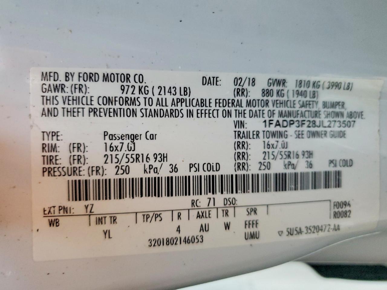 2018 FORD FOCUS SE photo 12