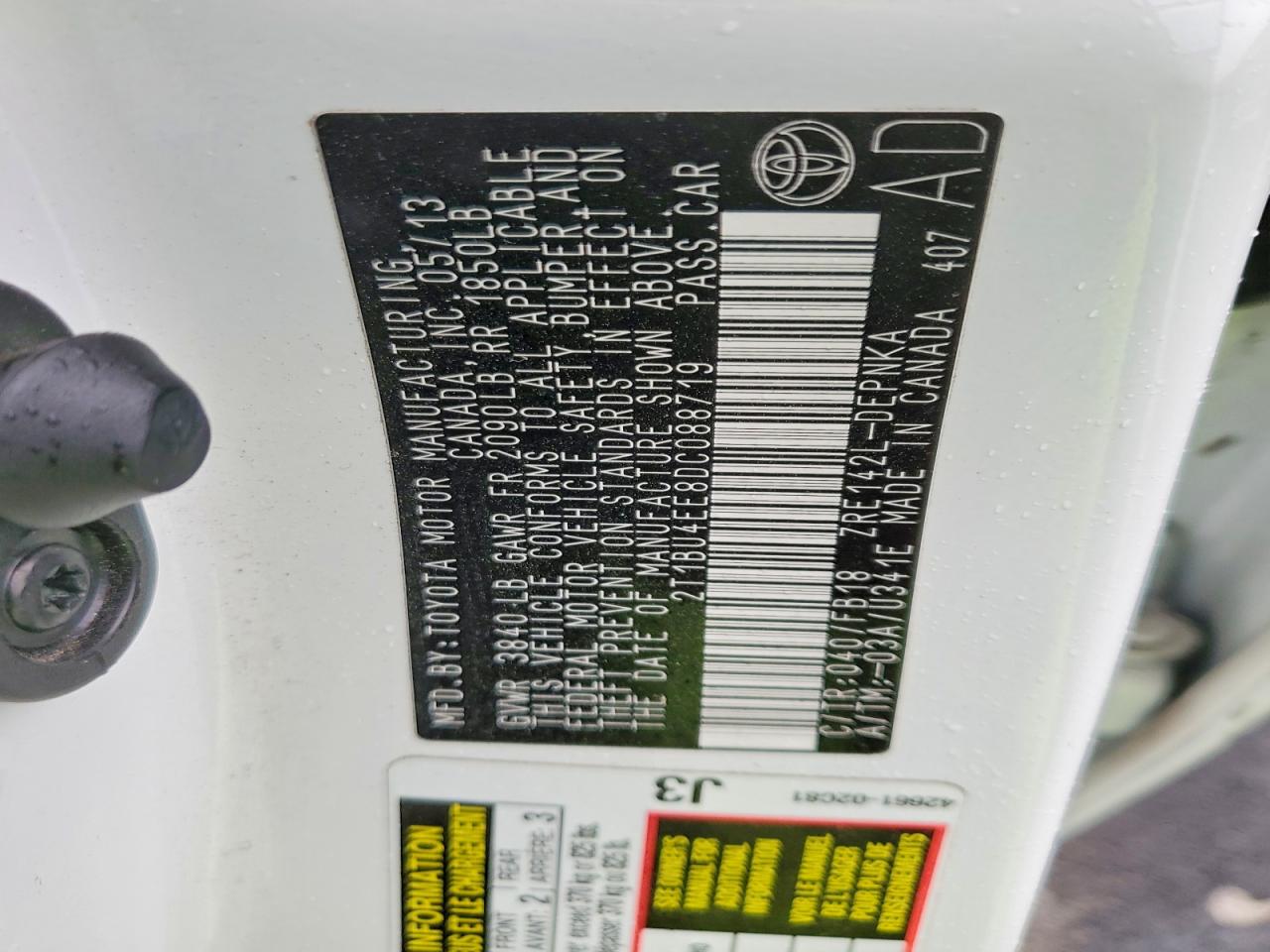 2013 TOYOTA COROLLA BASE photo 13