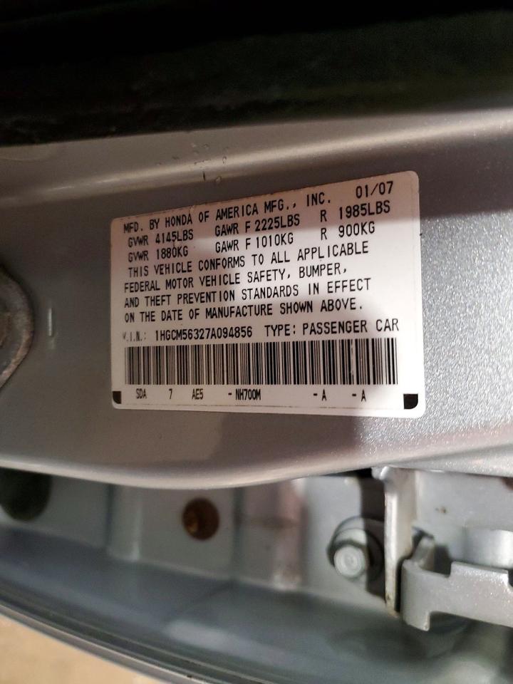 2007 HONDA ACCORD SE photo 12