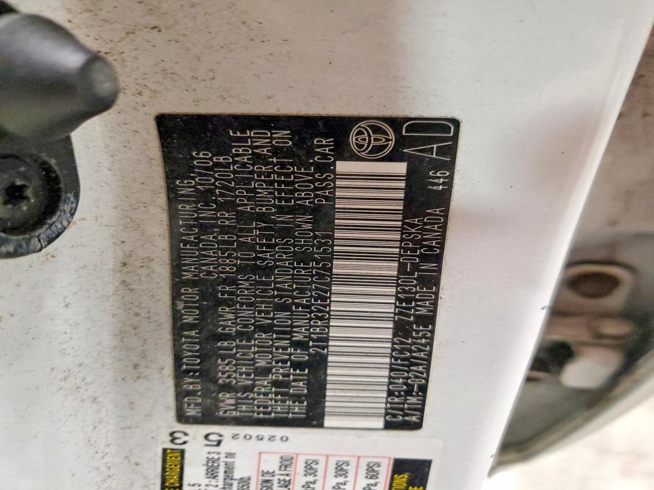 2007 TOYOTA COROLLA CE photo 12