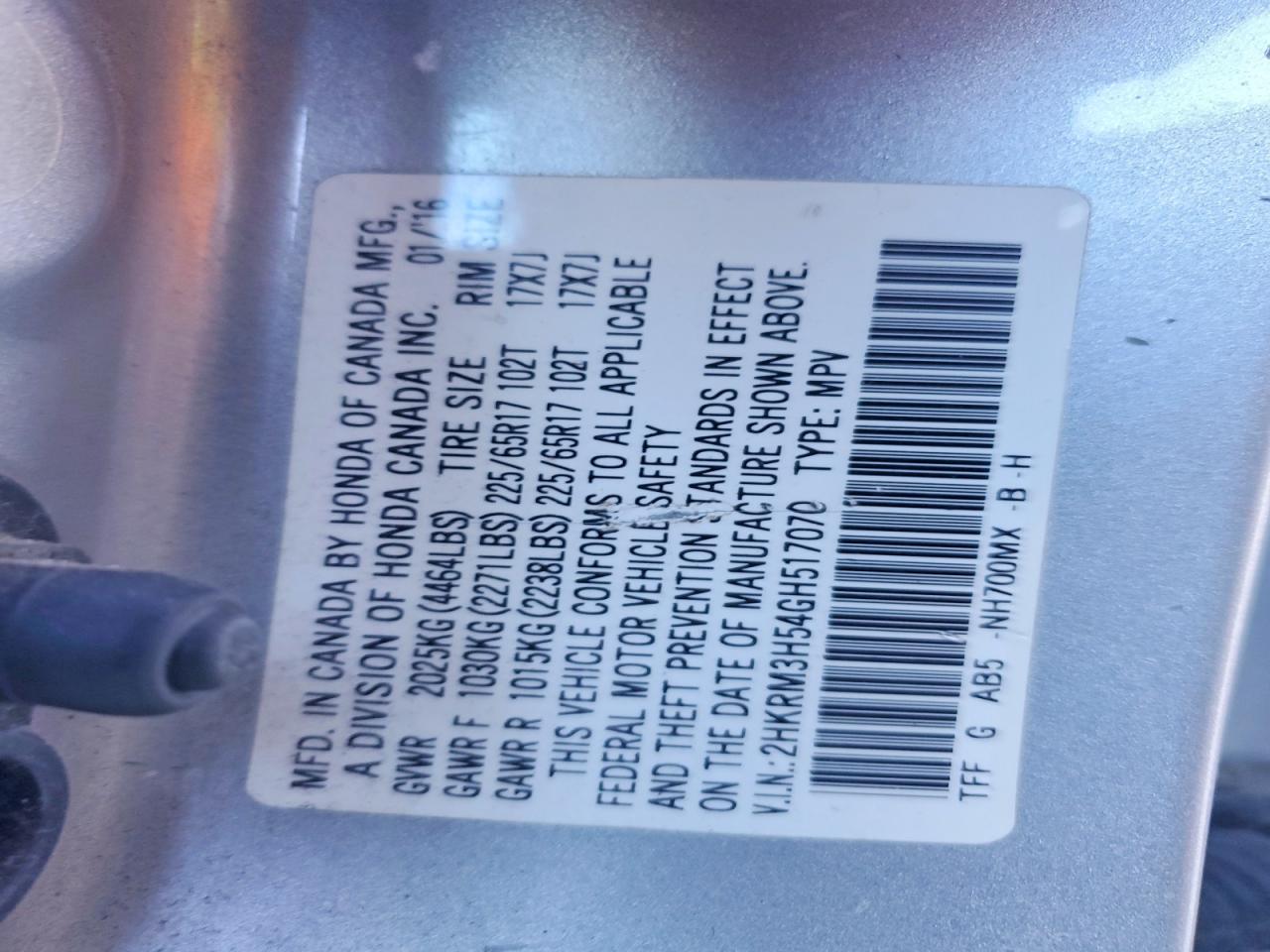2016 HONDA CR-V EX photo 13