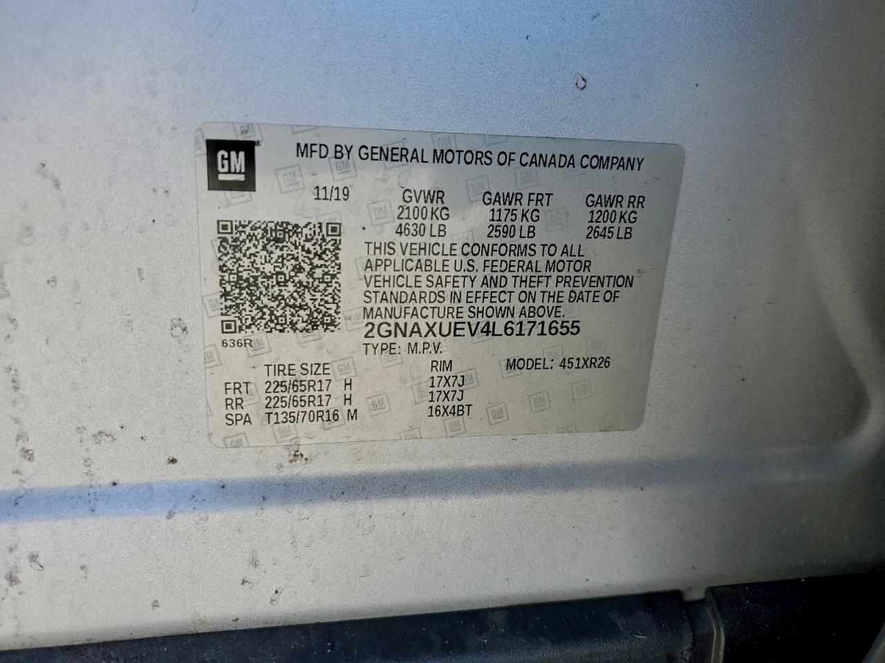 2020 CHEVROLET EQUINOX LT photo 13