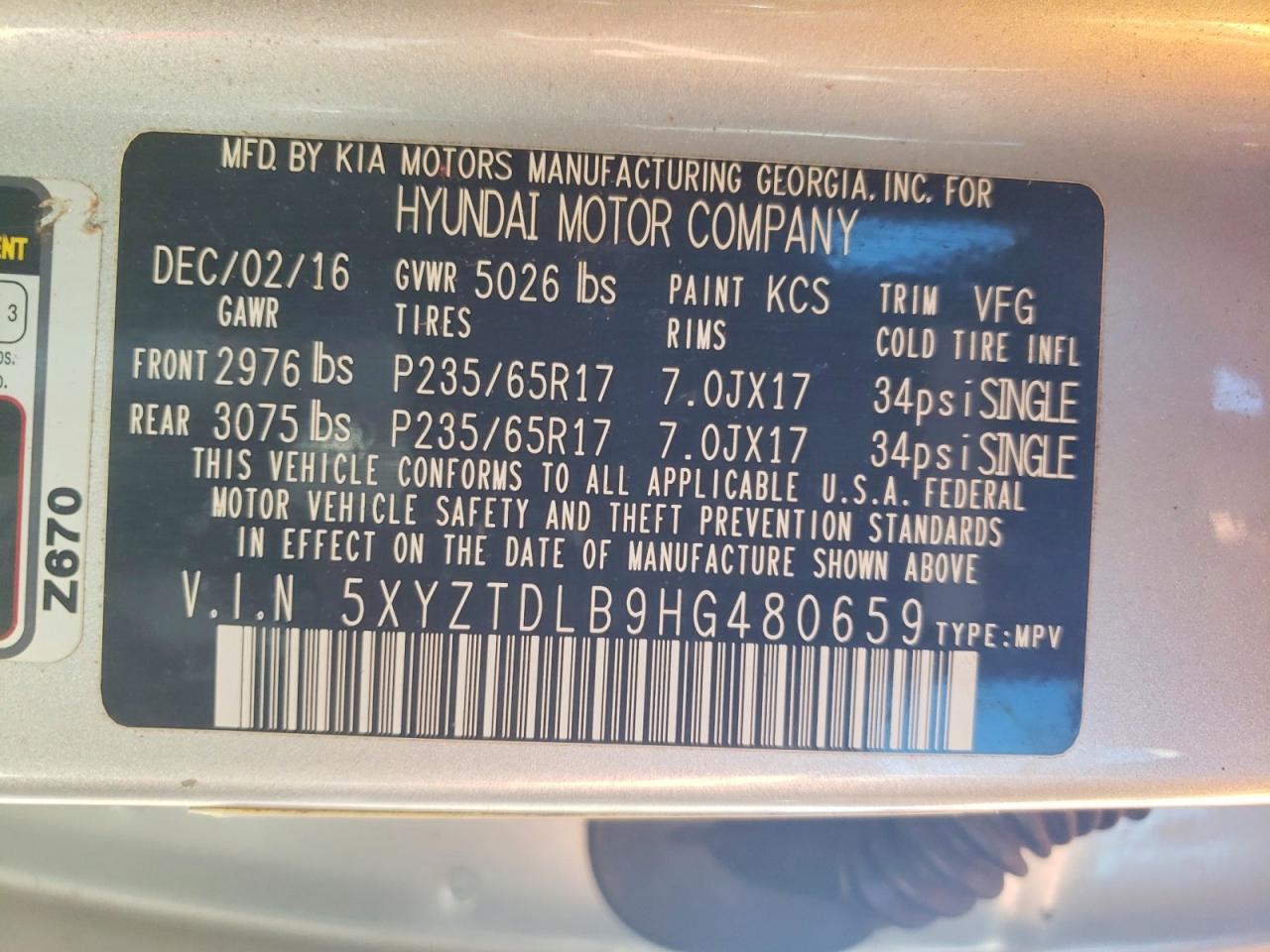 2017 HYUNDAI SANTA FE SPORT photo 13