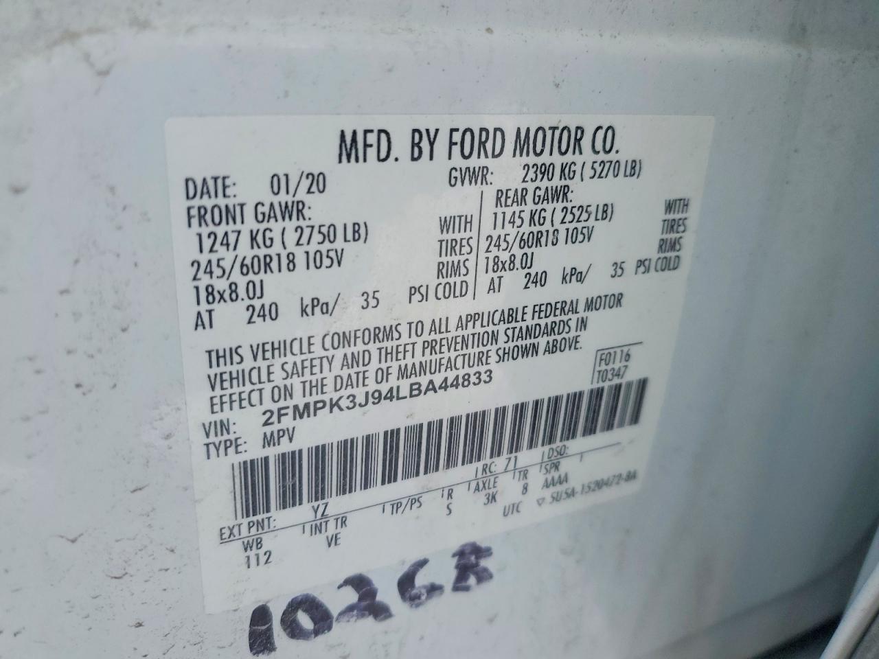 2020 FORD EDGE SEL photo 13