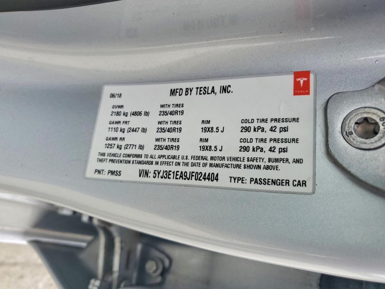 2018 TESLA MODEL 3 photo 12