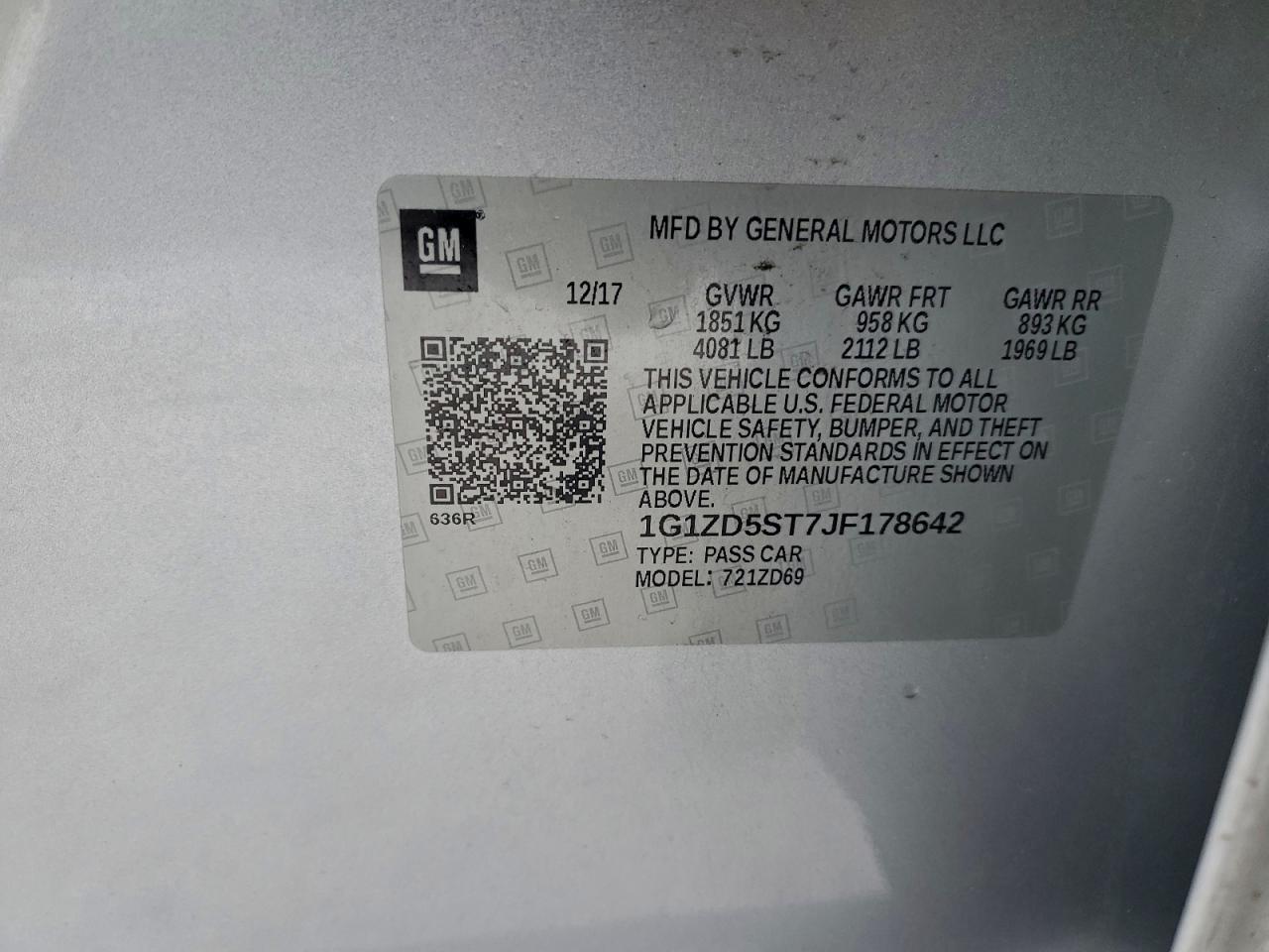 2018 CHEVROLET MALIBU LT photo 12