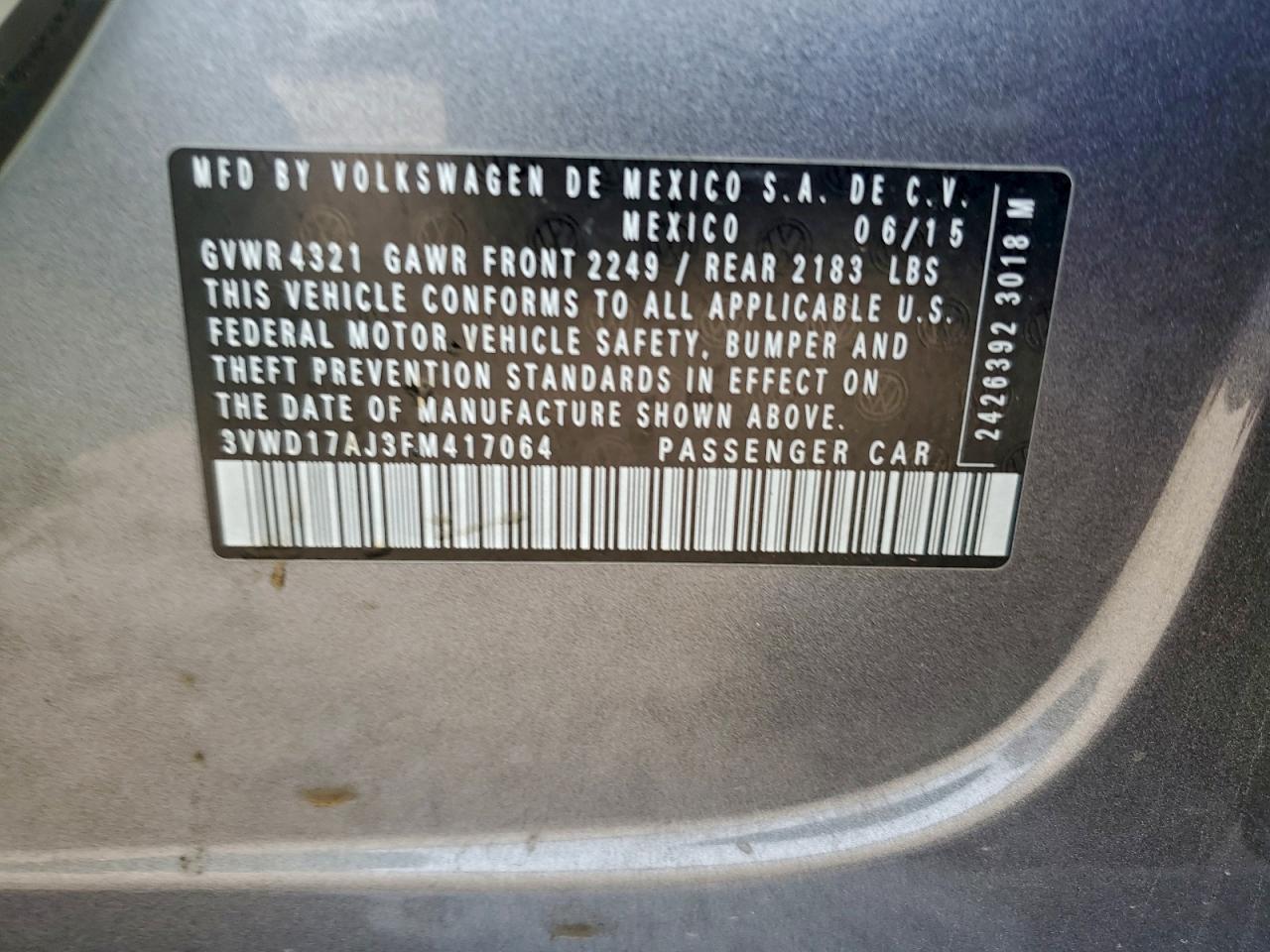 2015 VOLKSWAGEN JETTA SE photo 13