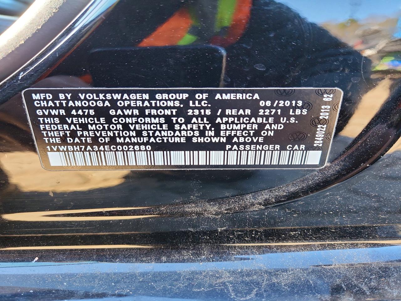 2014 VOLKSWAGEN PASSAT SE photo 13