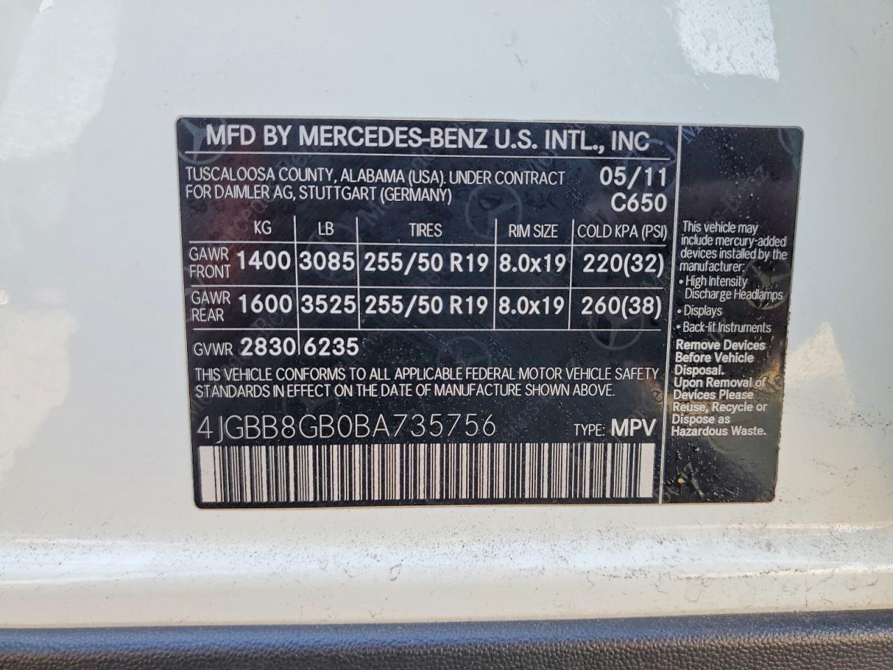2011 MERCEDES-BENZ ML 350 4MATIC photo 13