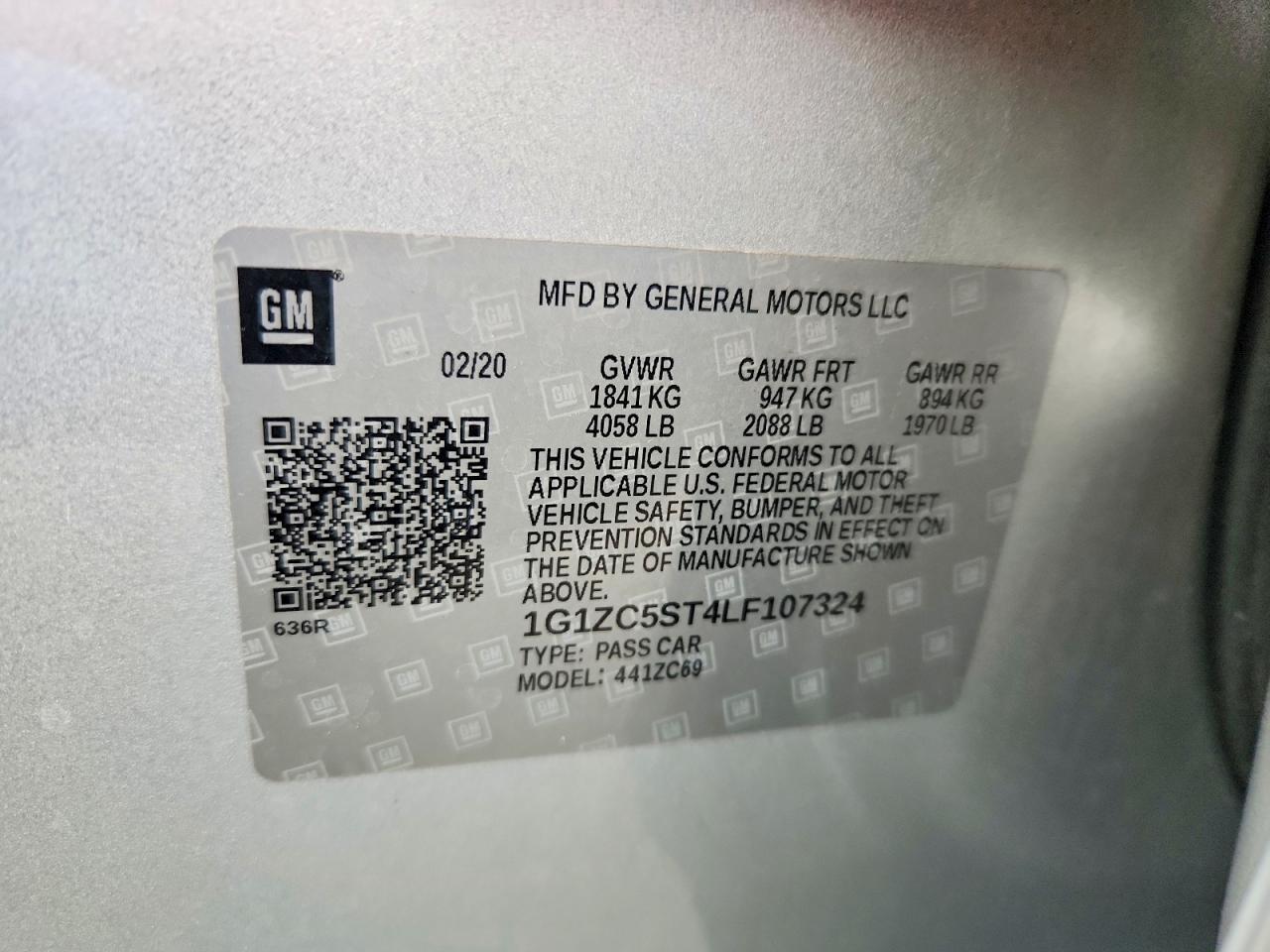 2020 CHEVROLET MALIBU LS photo 12