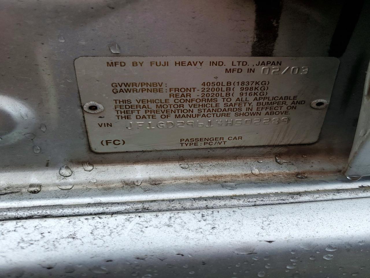 2004 SUBARU IMPREZA WRX photo 12