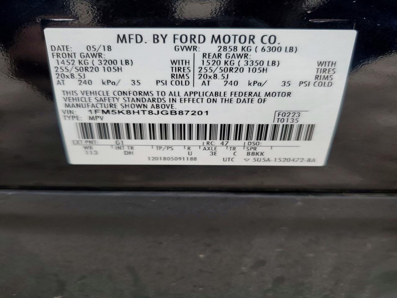 2018 FORD EXPLORER PLATINUM photo 25