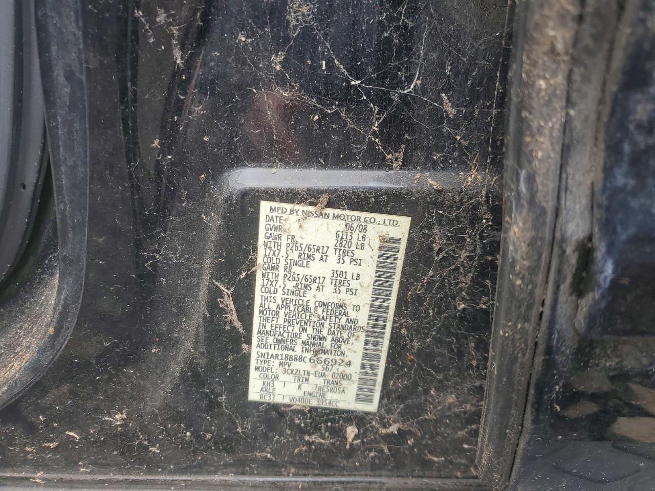 2008 NISSAN PATHFINDER S photo 13