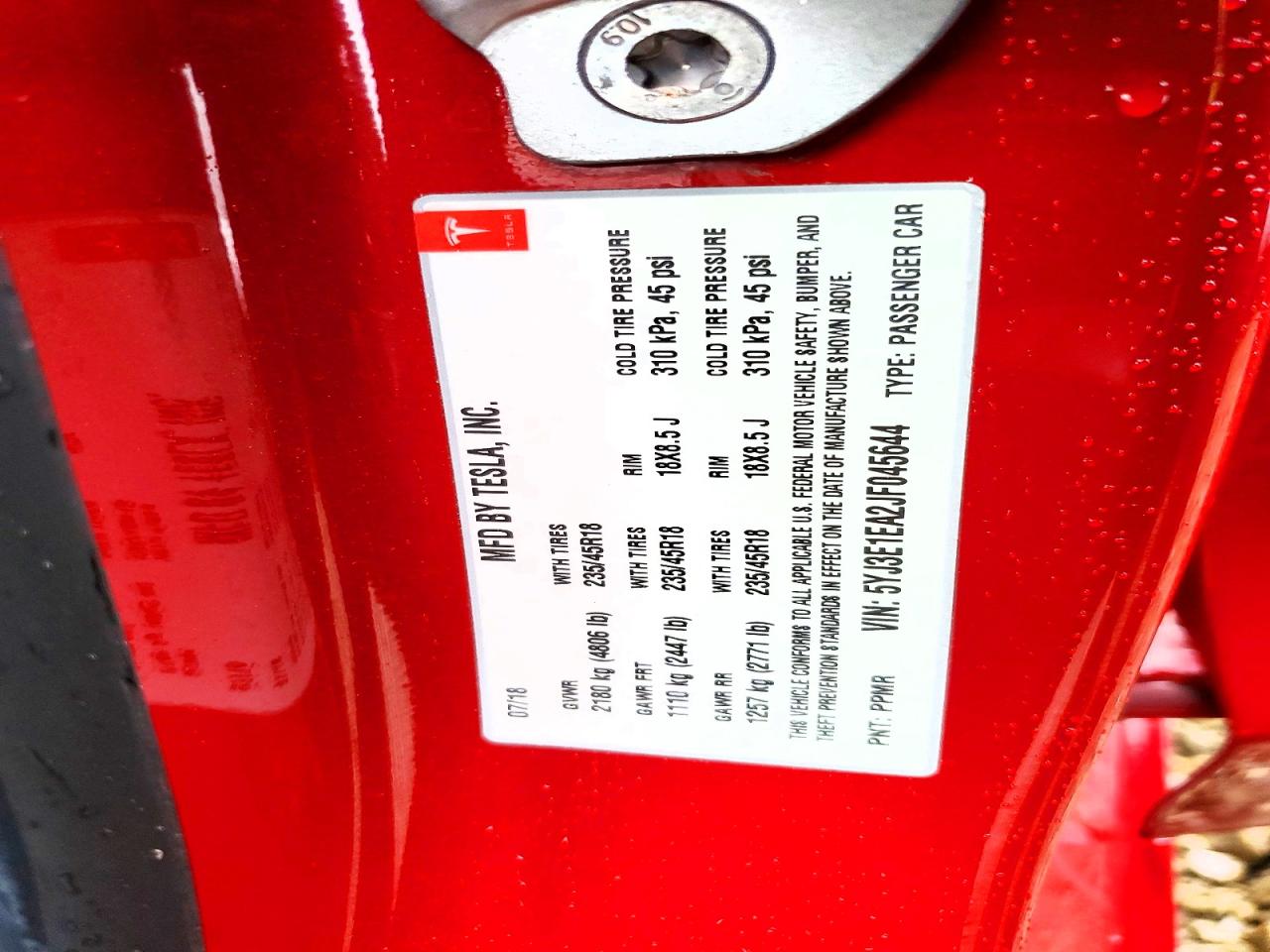 2018 TESLA MODEL 3 photo 49