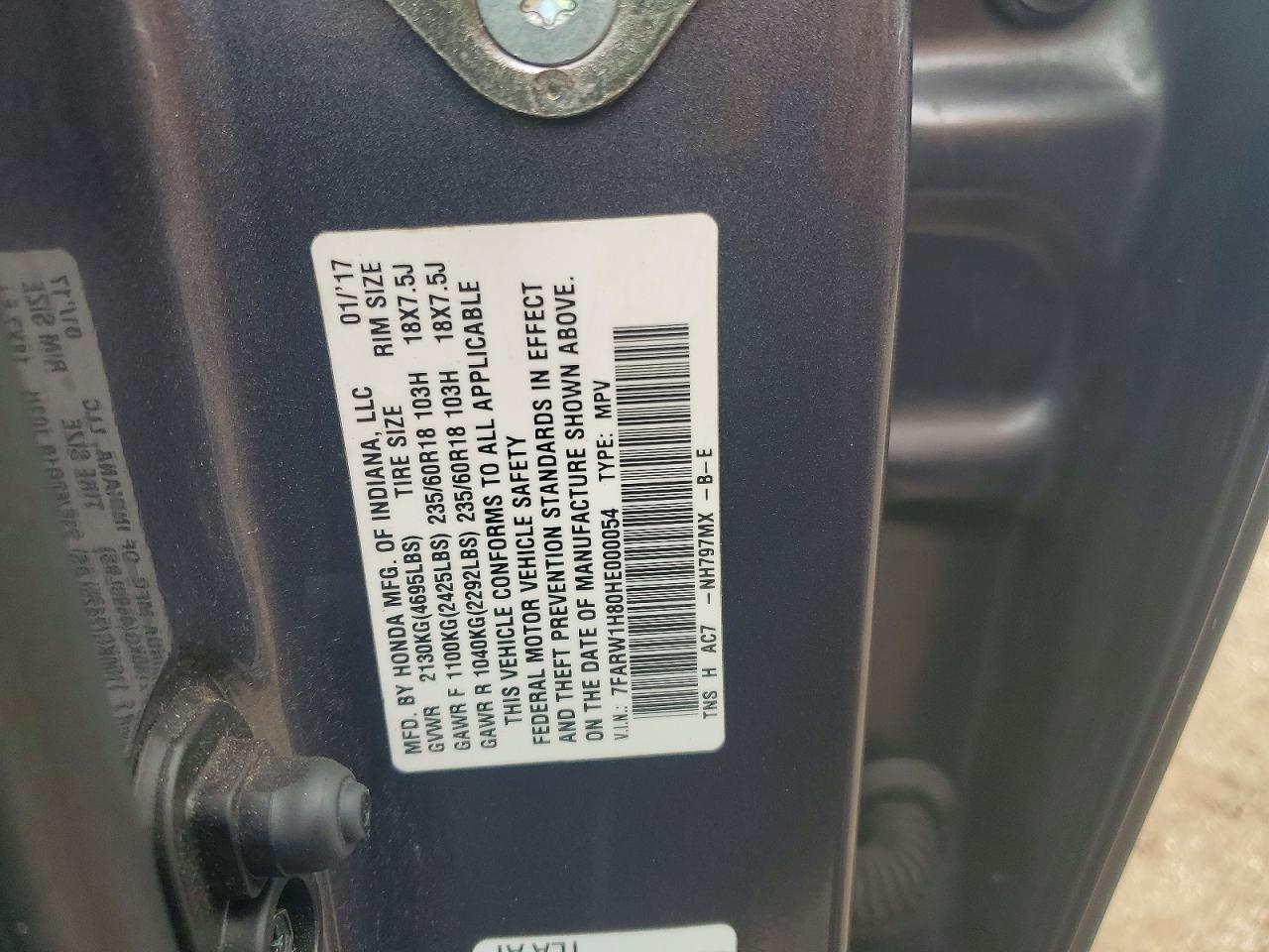 2017 HONDA CR-V EXL photo 12