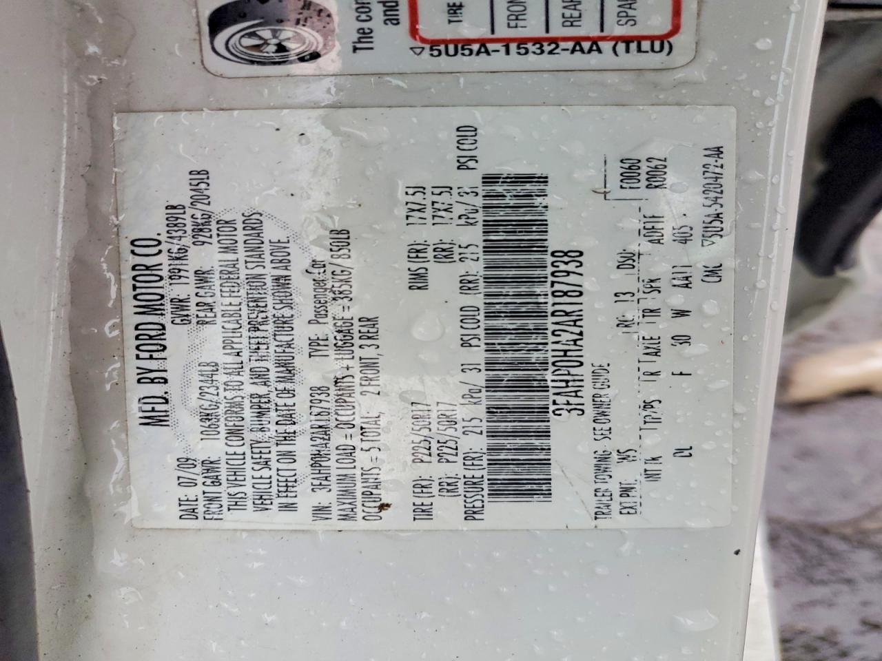 2010 FORD FUSION SE photo 23