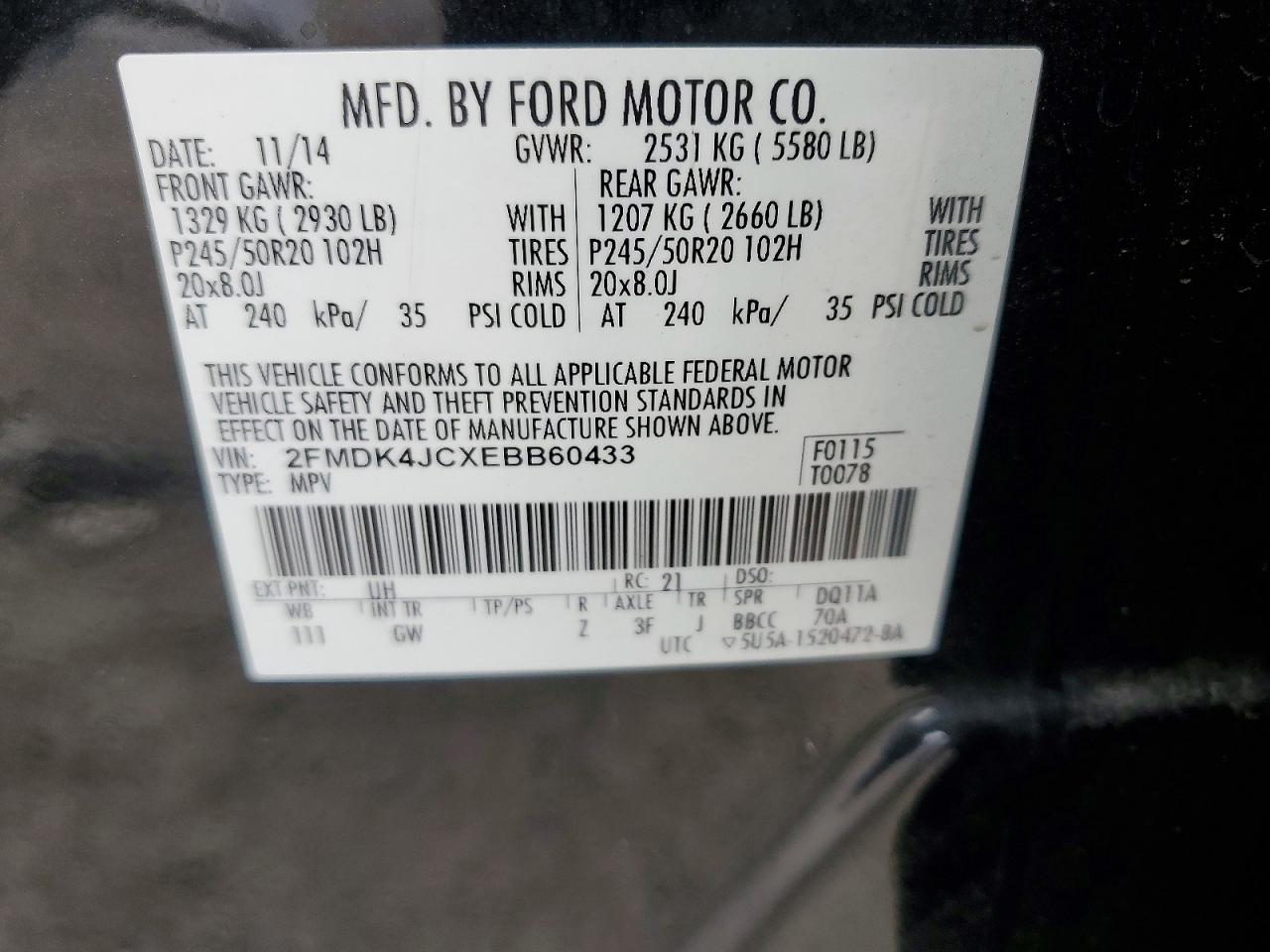 2014 FORD EDGE SEL photo 37