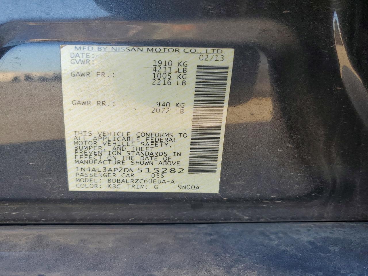 2013 NISSAN ALTIMA 2.5 photo 12
