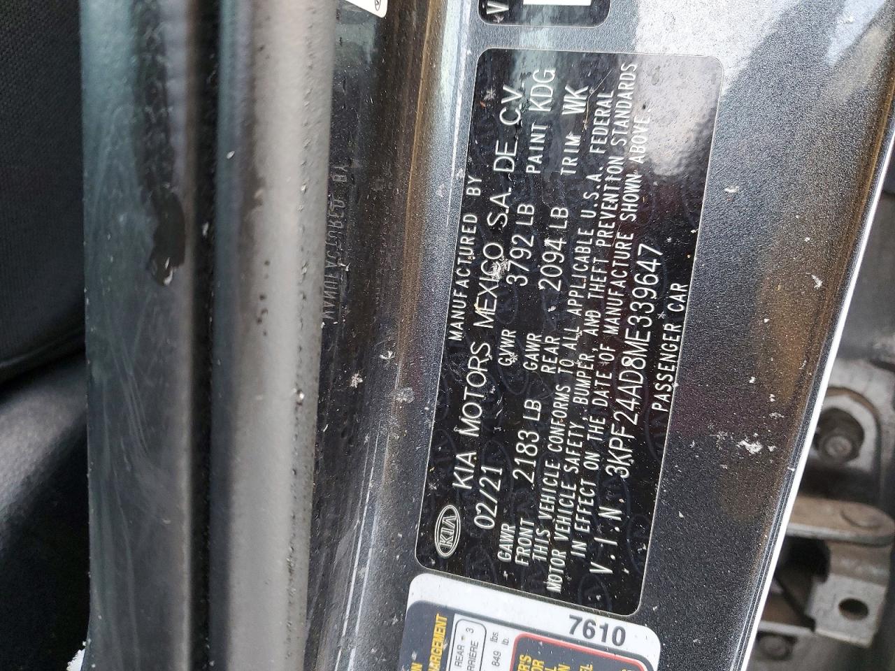 2021 KIA FORTE FE photo 12
