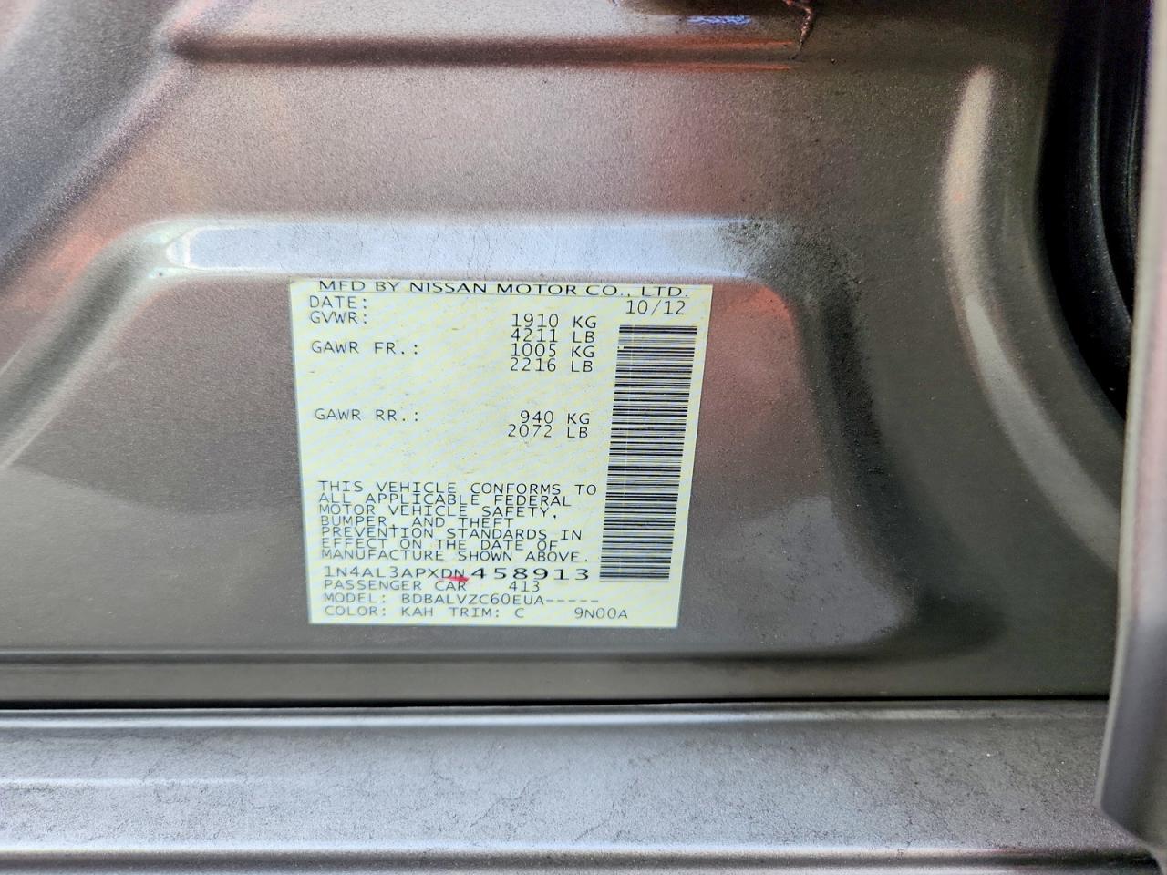 2013 NISSAN ALTIMA 2.5 photo 12
