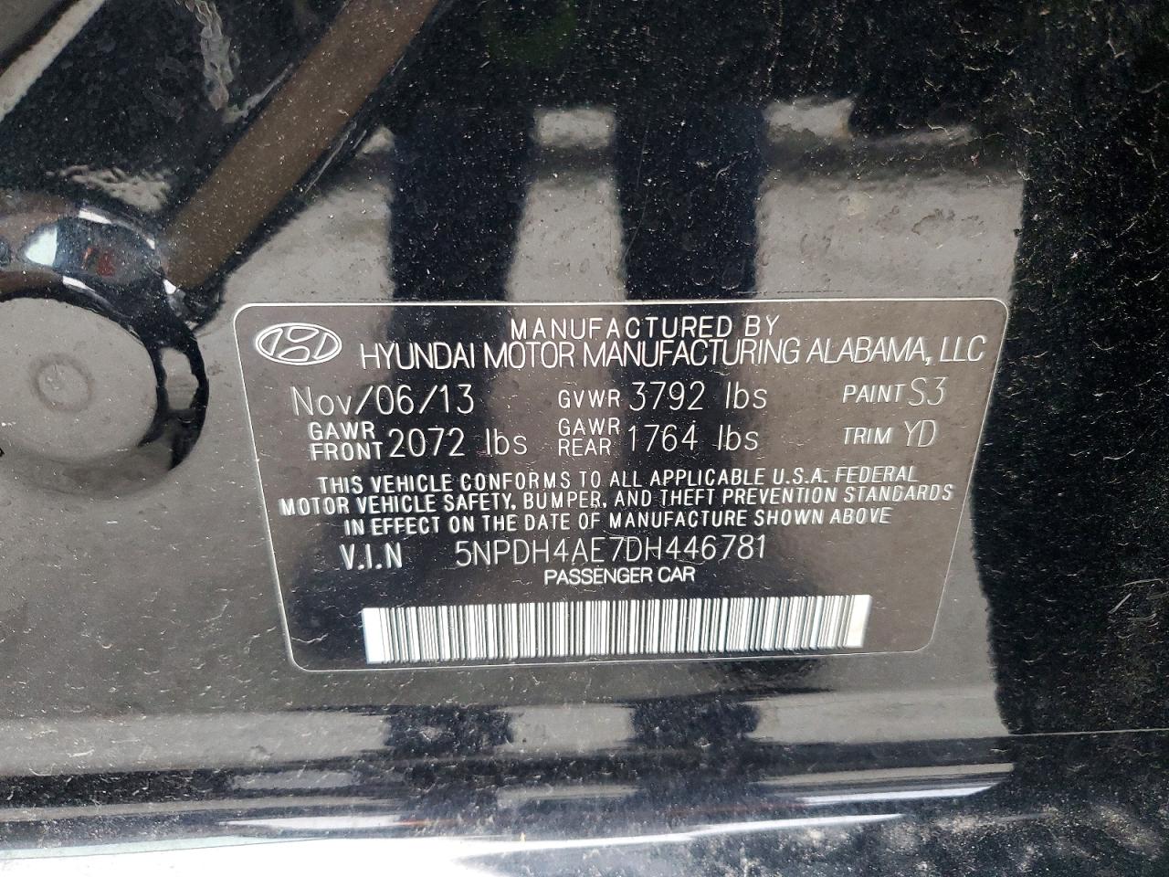 2013 HYUNDAI ELANTRA GLS photo 13