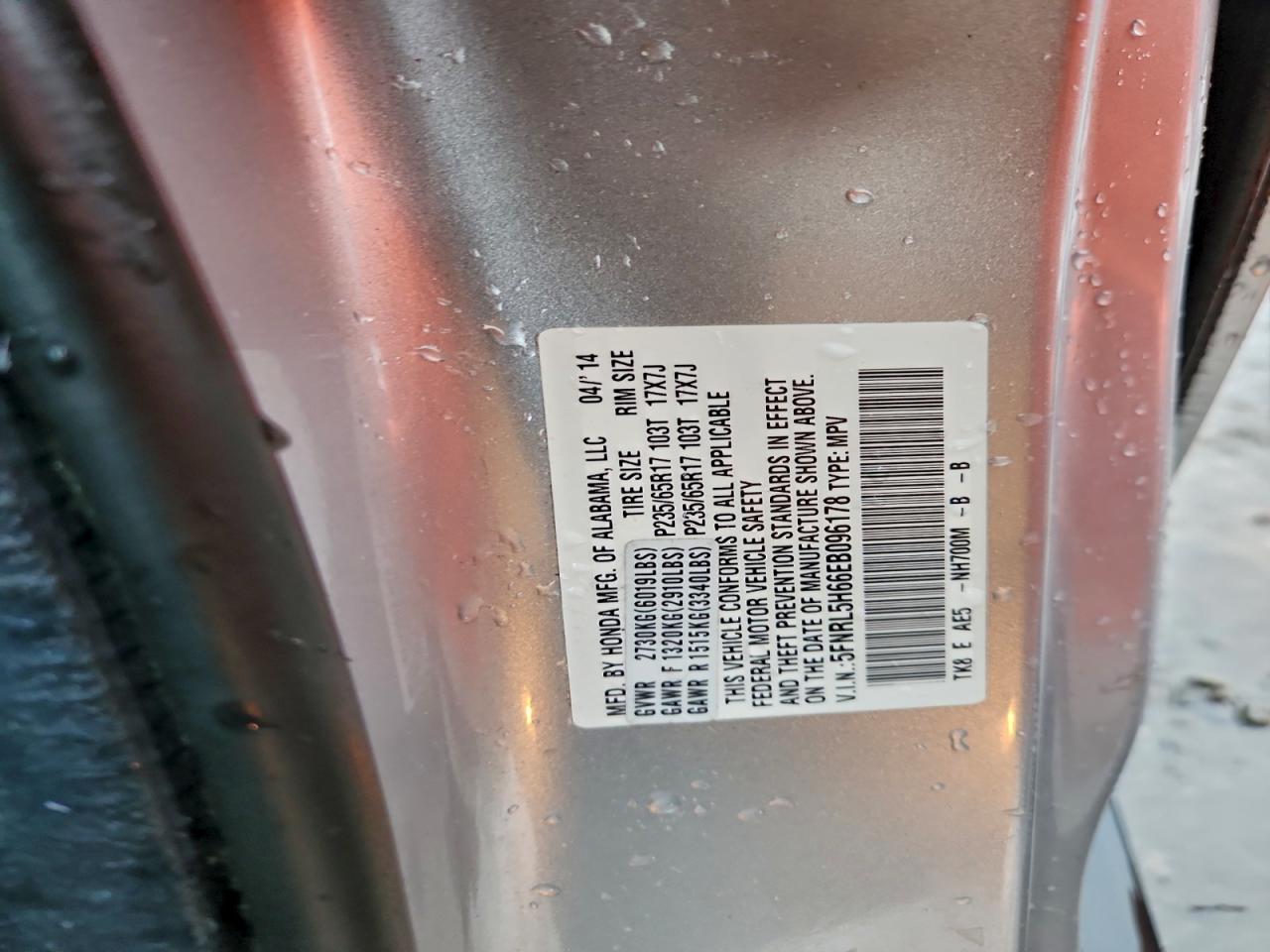 2014 HONDA ODYSSEY EXL photo 13