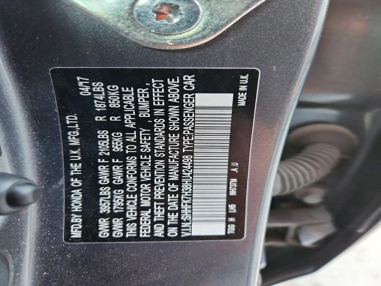 2017 HONDA CIVIC LX photo 13