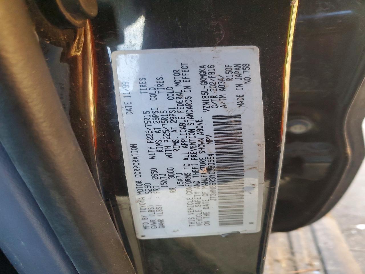 2000 TOYOTA 4RUNNER SR5 photo 13