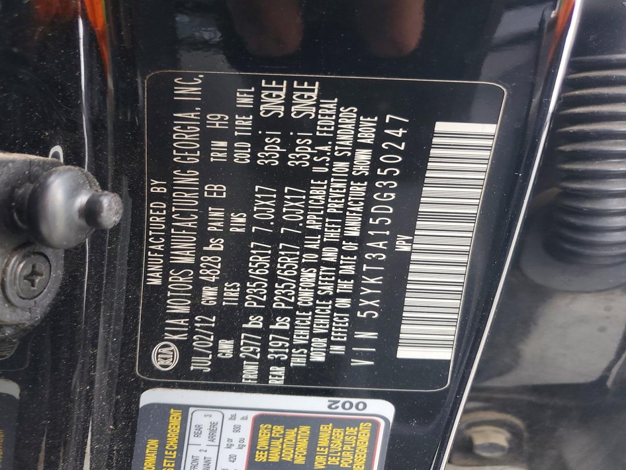 2013 KIA SORENTO LX photo 13