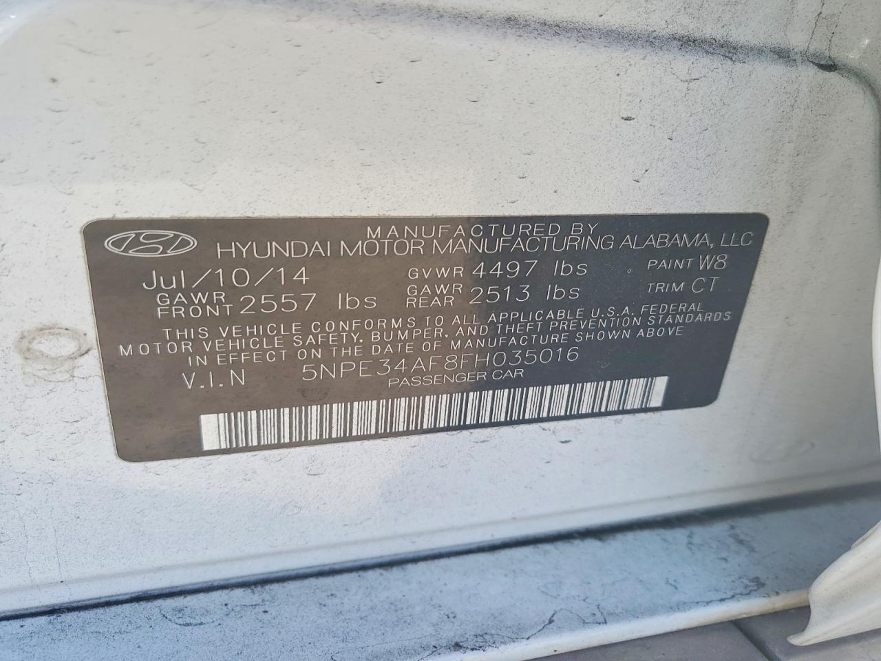 2015 HYUNDAI SONATA SPORT photo 12