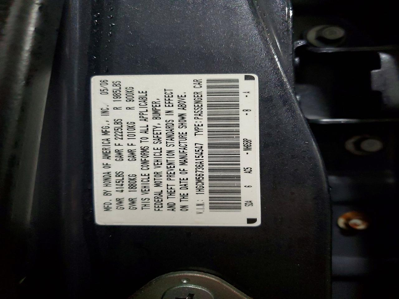 2006 HONDA ACCORD EX photo 13