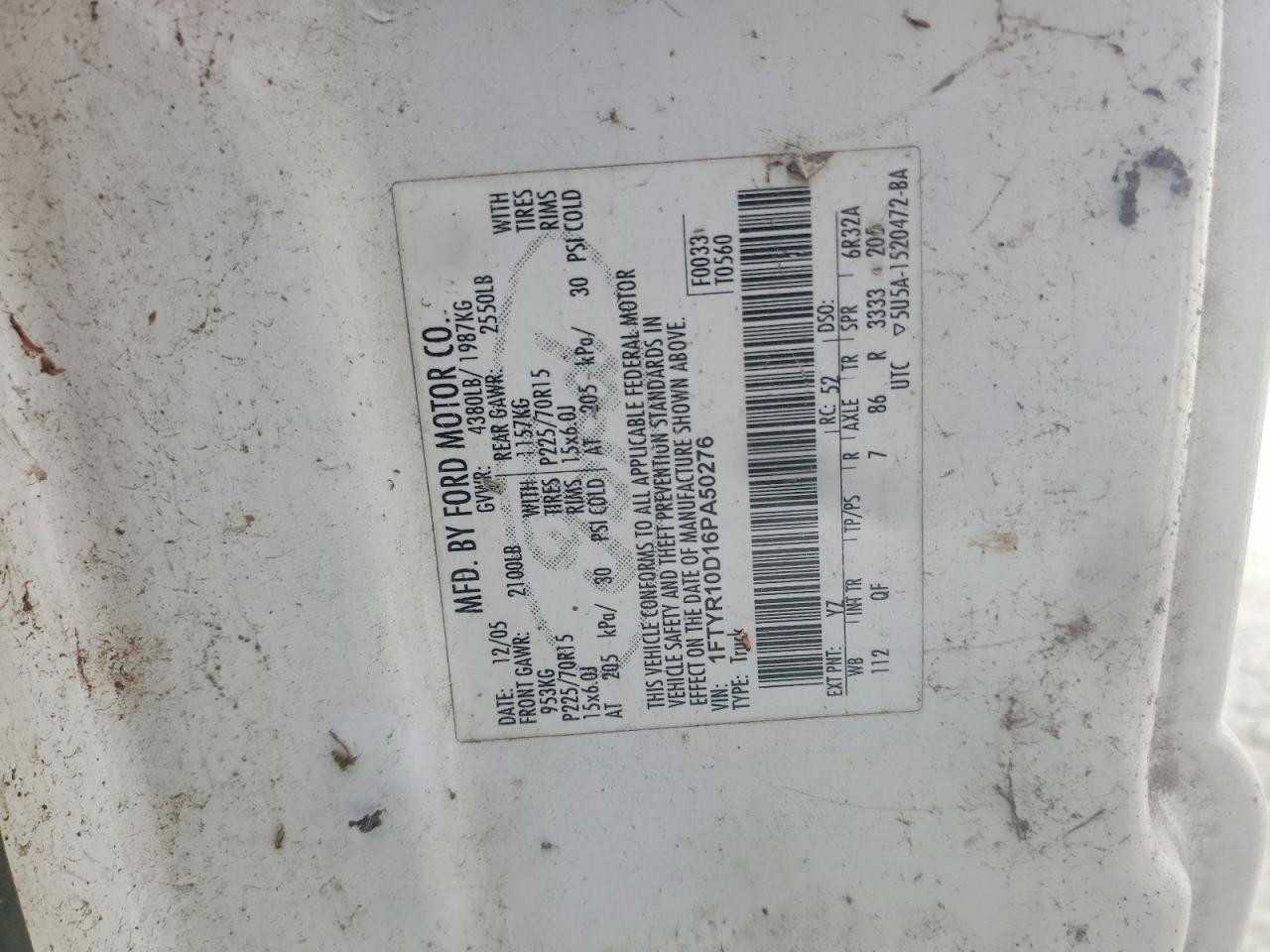 2006 FORD RANGER photo 12