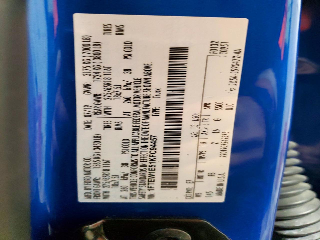 2019 FORD F150 SUPERCREW photo 12