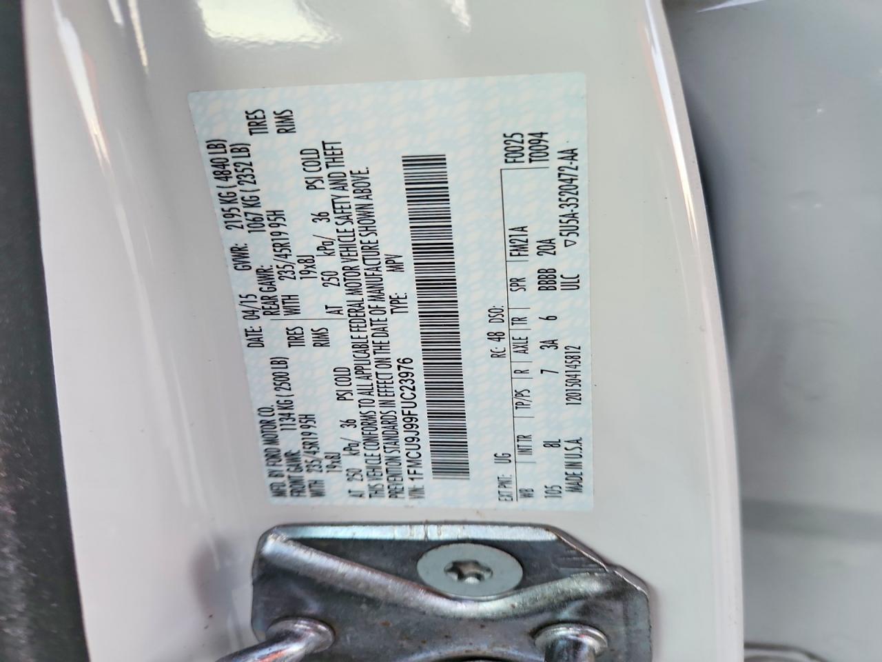 2015 FORD ESCAPE TITANIUM photo 13