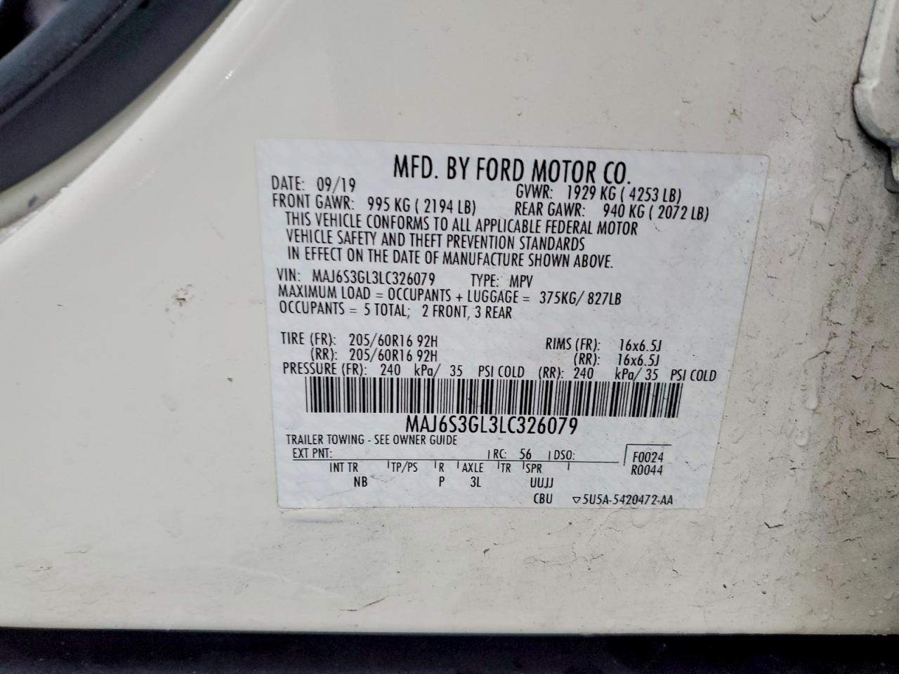 2020 FORD ECOSPORT SE photo 12