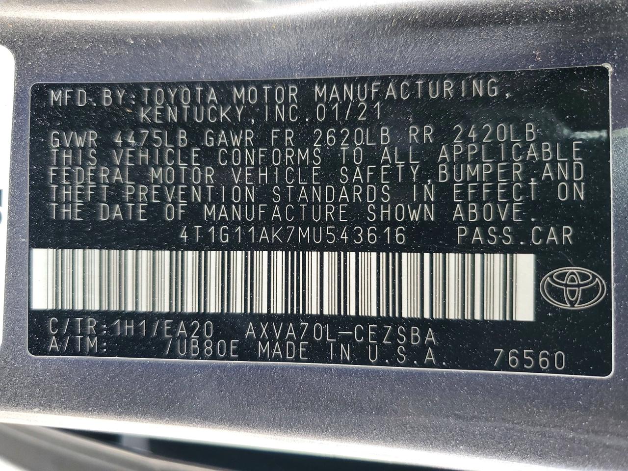 2021 TOYOTA CAMRY SE photo 23