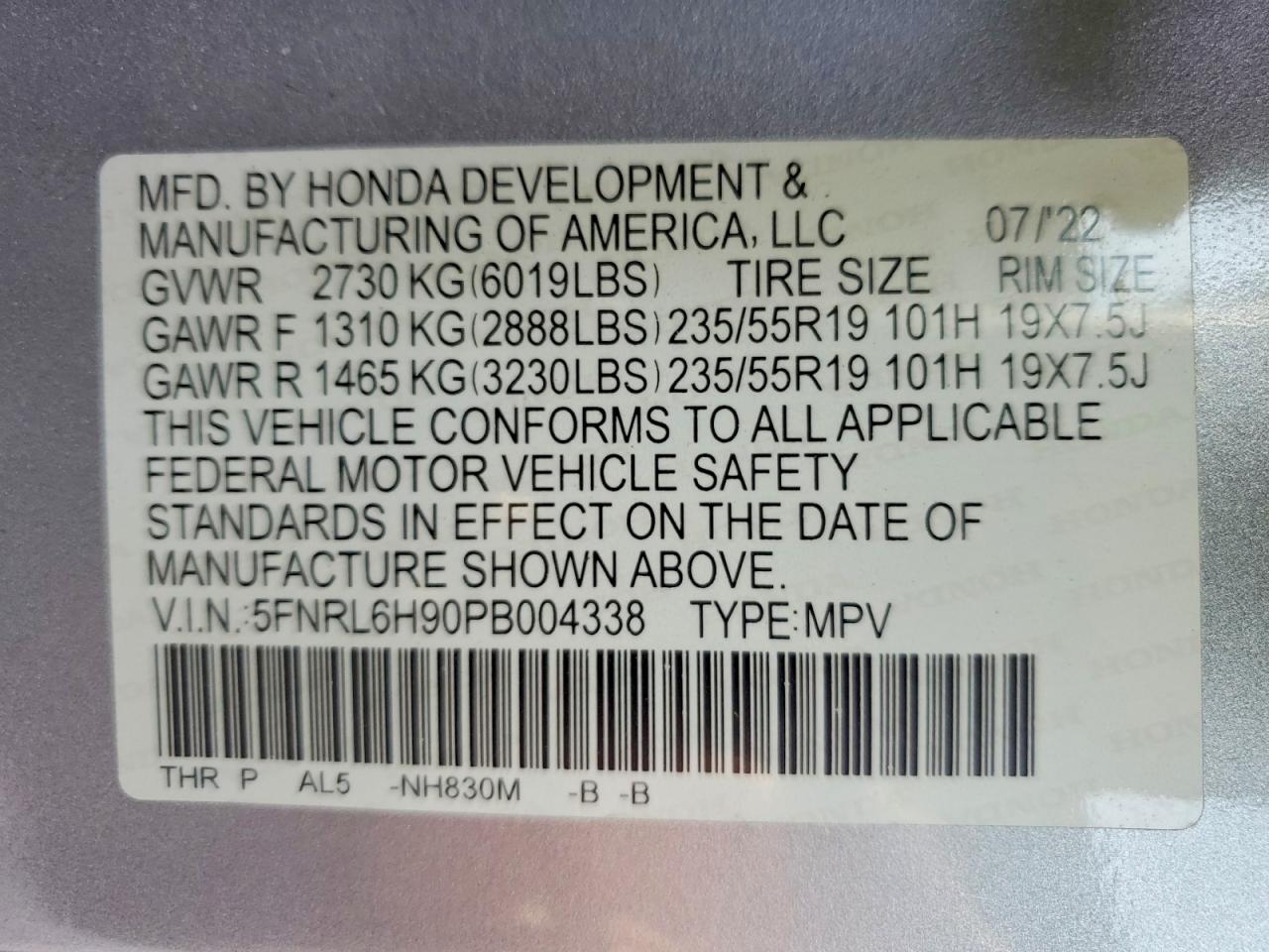 2023 HONDA ODYSSEY ELITE photo 13