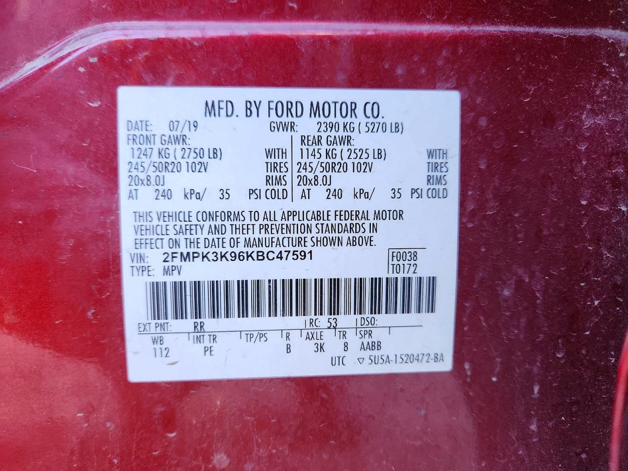 2019 FORD EDGE TITANIUM photo 12