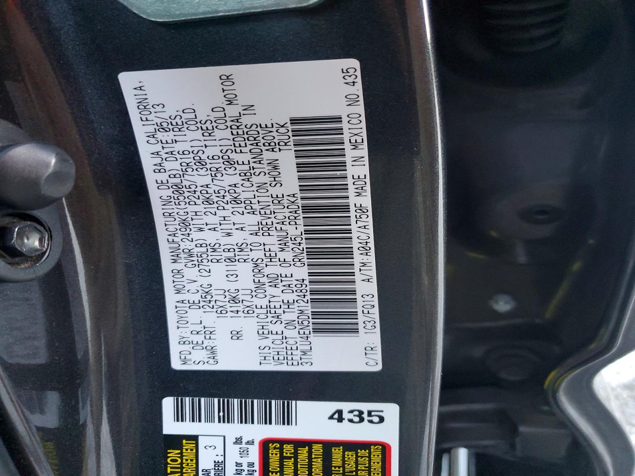 2013 TOYOTA TACOMA DOUBLE CAB photo 23