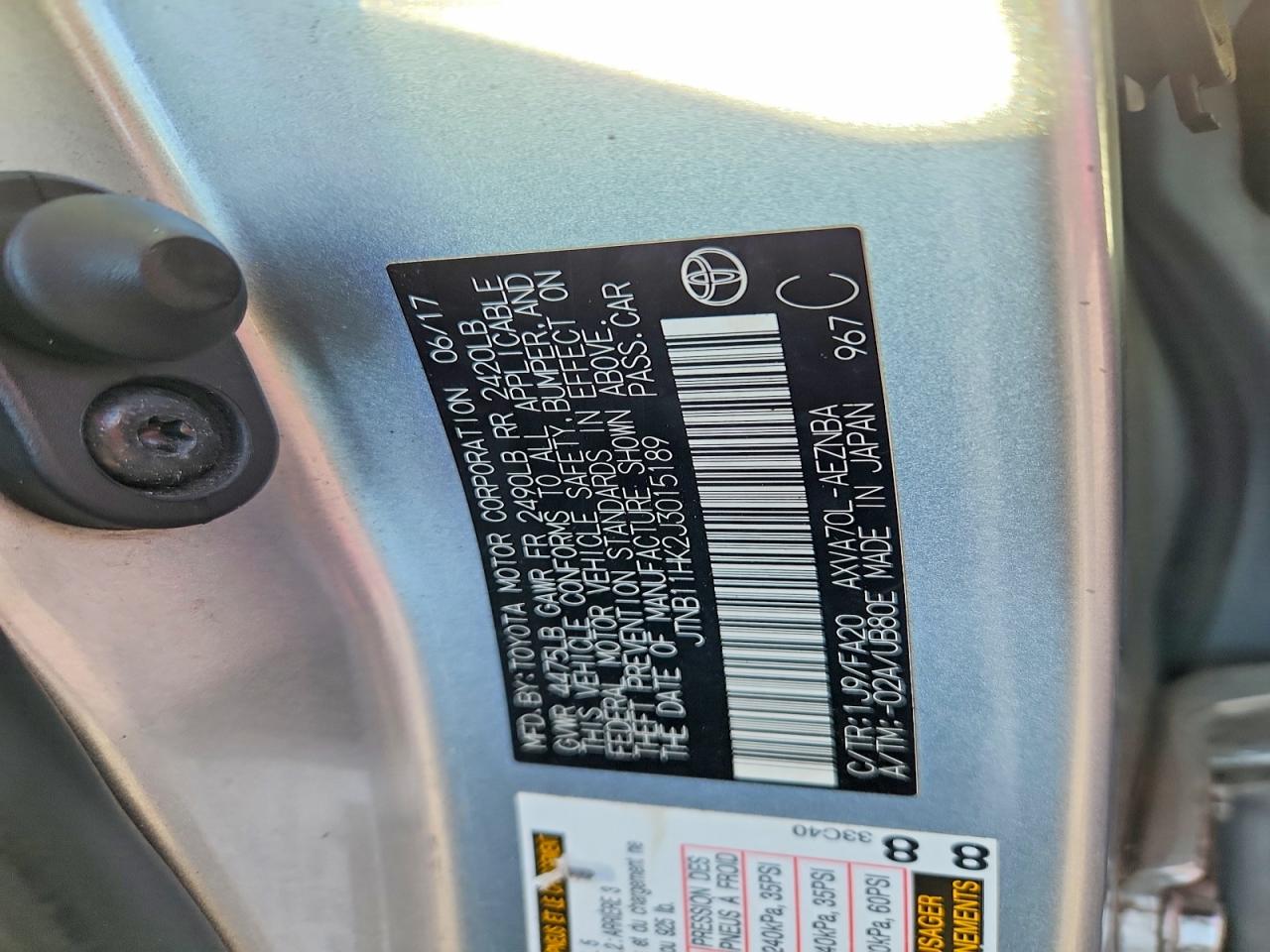 2018 TOYOTA CAMRY L photo 12