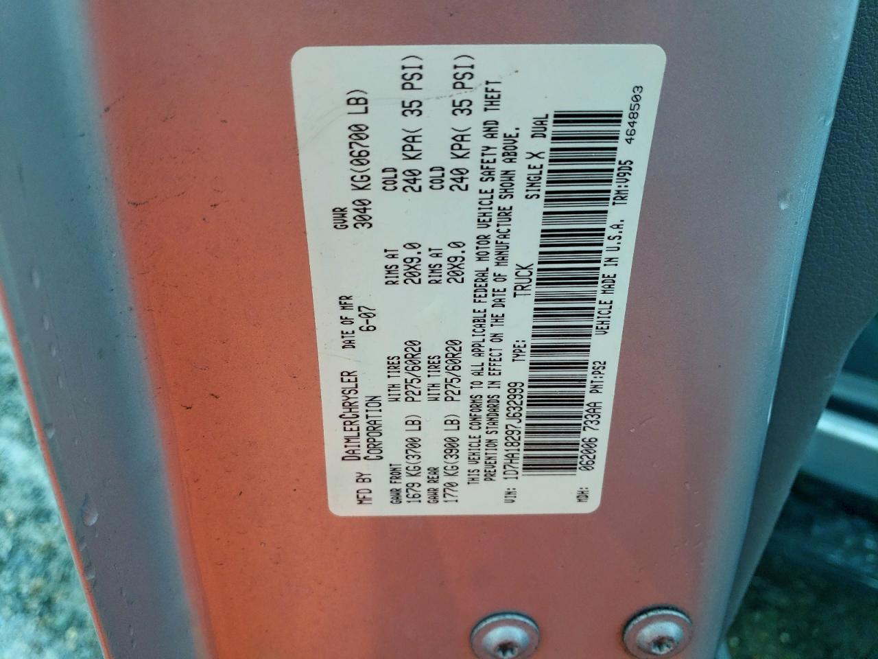 2007 DODGE RAM 1500 ST photo 12