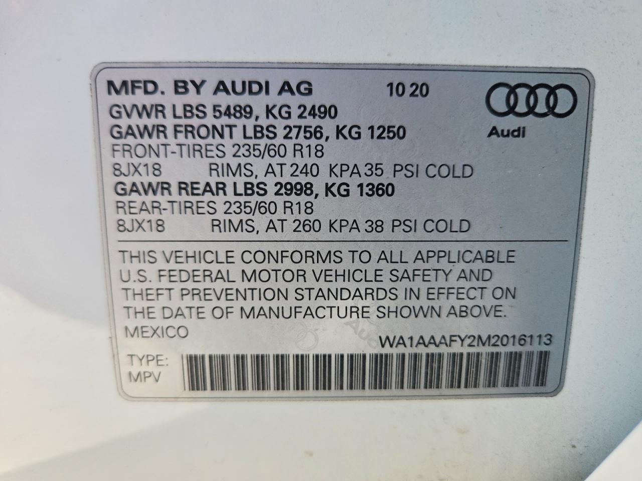 2021 AUDI Q5 PREMIUM photo 23