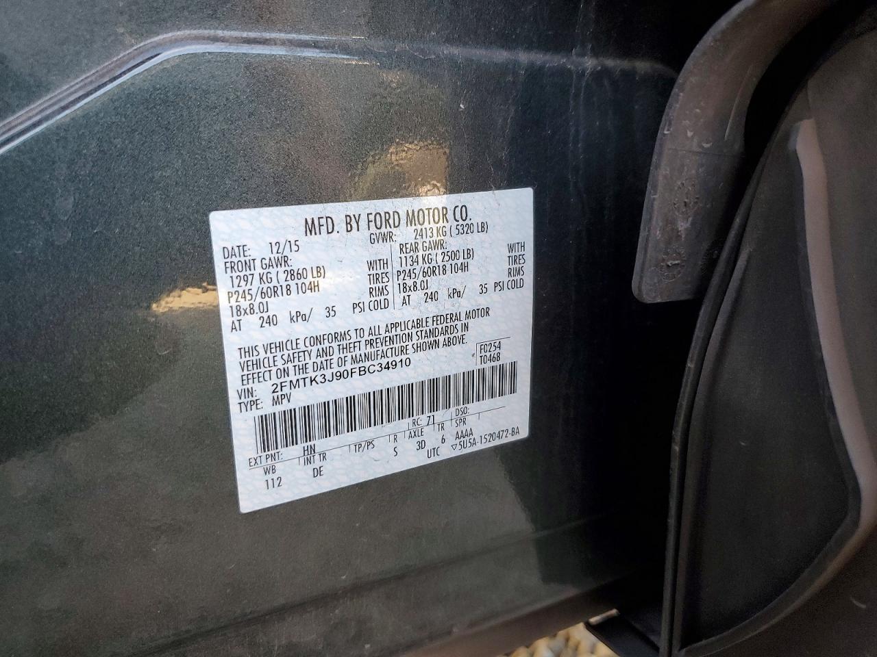 2015 FORD EDGE SEL photo 13