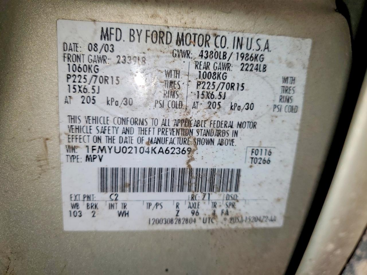 2004 FORD ESCAPE XLS photo 25