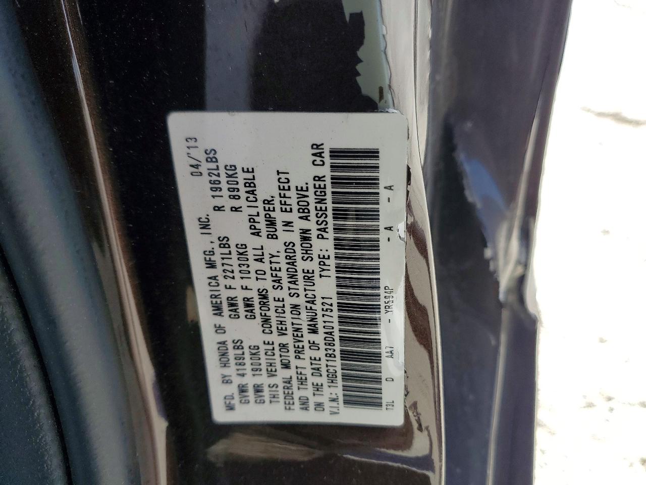 2013 HONDA ACCORD LX-S photo 13