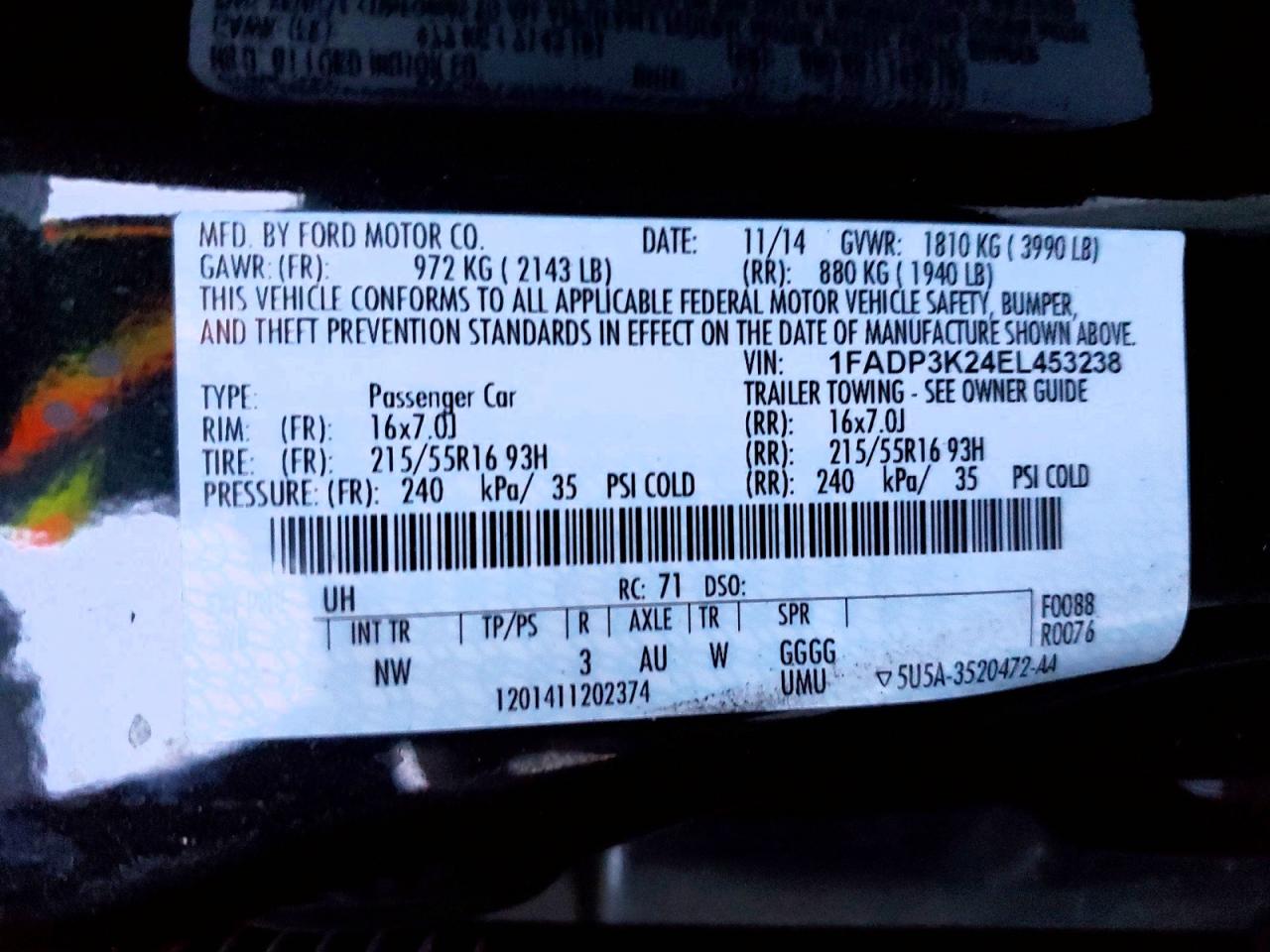 2014 FORD FOCUS SE photo 12