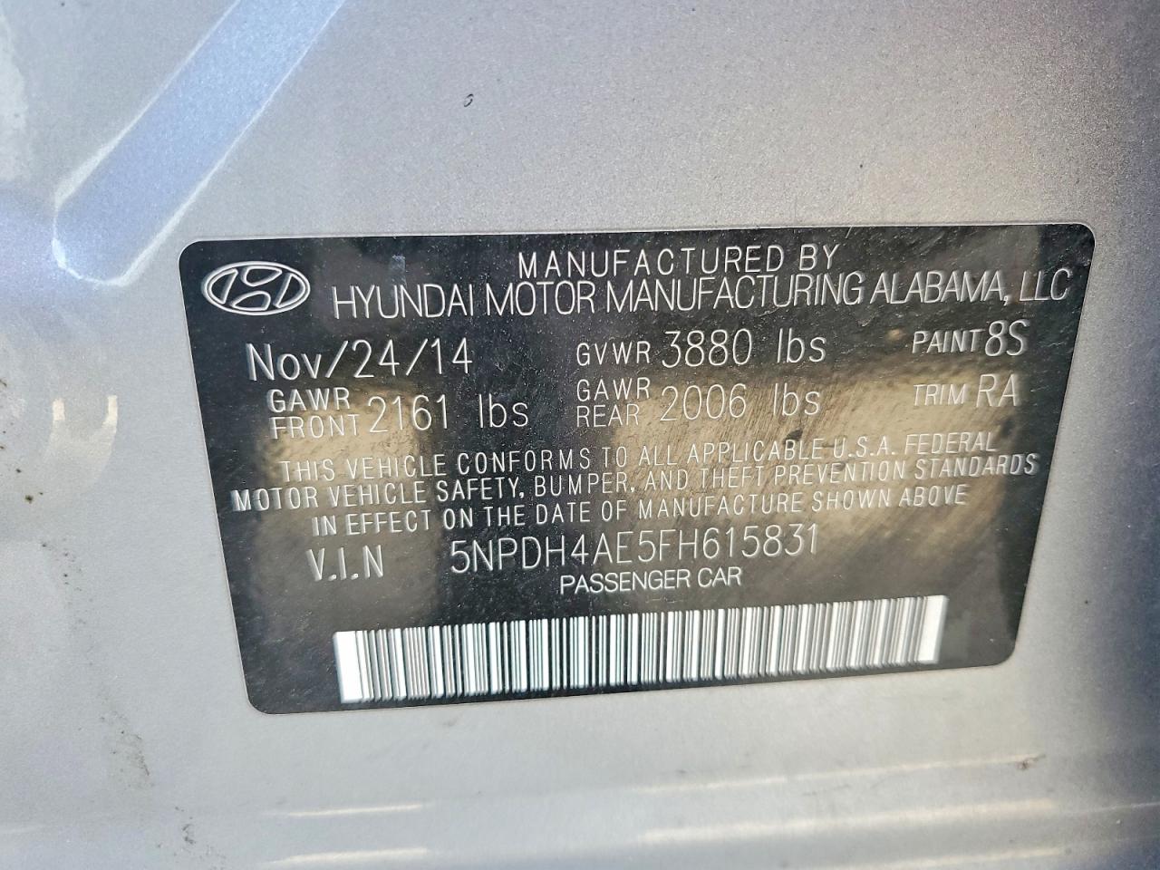 2015 HYUNDAI ELANTRA SE photo 13